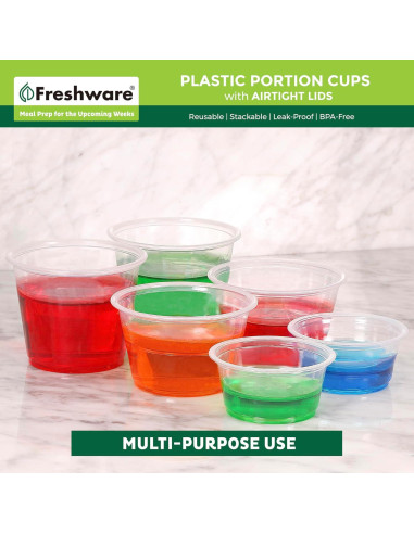 Tazas de Porción de Plástico Freshware 2 oz - 100 Juegos