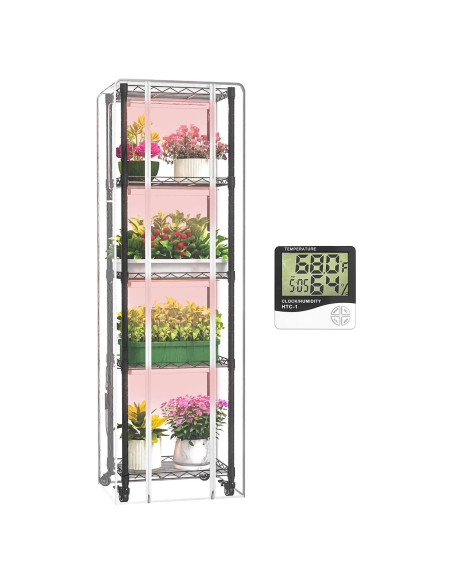Invernadero Interior Sagrynfp 5 Niveles con Luces de Cultivo 40W Invernadero Interior Sagrynfp 5 Niveles con Luces de Cultivo 40W