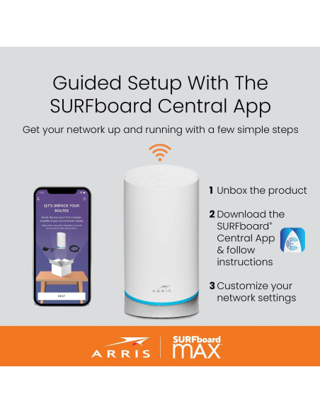 Sistema Mesh Tri-Banda ARRIS Surfboard mAX WC4S | Wi-Fi AC3800 Sistema Mesh Tri-Banda ARRIS Surfboard mAX WC4S | Wi-Fi AC3800