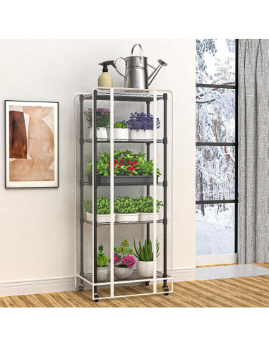 Invernadero portátil 5 estantes Sagrynfp 155.9 cm PVC metal