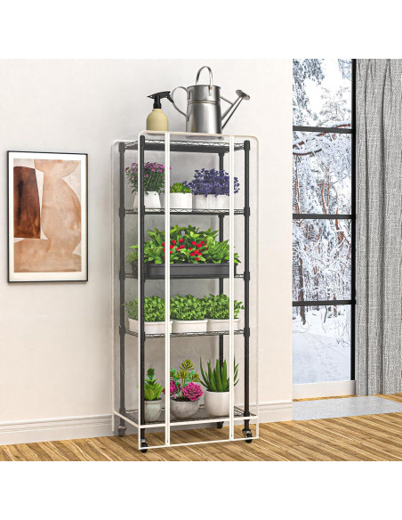 Invernadero portátil 5 estantes Sagrynfp 155.9 cm PVC metal Invernadero portátil 5 estantes Sagrynfp 155.9 cm PVC metal