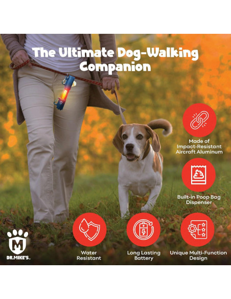 Linterna Recargable Dr. Mike Doggie Doo All con Dispensador de Bolsas Linterna Recargable Dr. Mike Doggie Doo All con Dispensador de Bolsas
