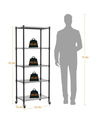 Invernadero portátil 5 estantes Sagrynfp 155.9 cm PVC metal