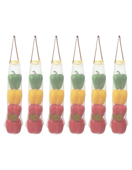 6 Bolsas de Almacenamiento de Malla Qulkws para Verduras 6 Bolsas de Almacenamiento de Malla Qulkws para Verduras