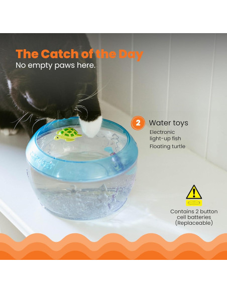 Tazón de Pescado Meow-smerizing Catstages para Gatos con Juguetes Tazón de Pescado Meow-smerizing Catstages para Gatos con Juguetes