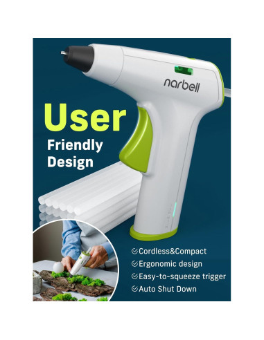 Pistola de Pegamento Caliente Inalámbrica Narbell 2000mAh Gris