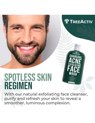 TreeActiv Lavado Facial de Carbón 96 ml - Exfoliante Acné