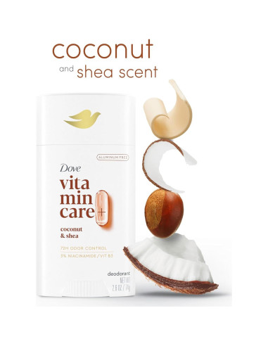 Desodorante Dove VitaminCare+ Sin Aluminio Coco y Karité 74g