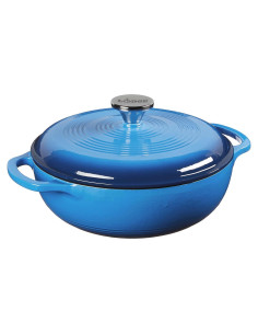 Horno Holandés Lodge 2.8L Hierro Fundido Enameled Azul Caribeño