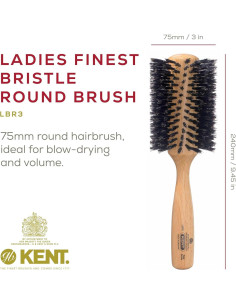 Cepillo Redondo Kent LBR3 de Madera de Haya para Cabello Largo 2