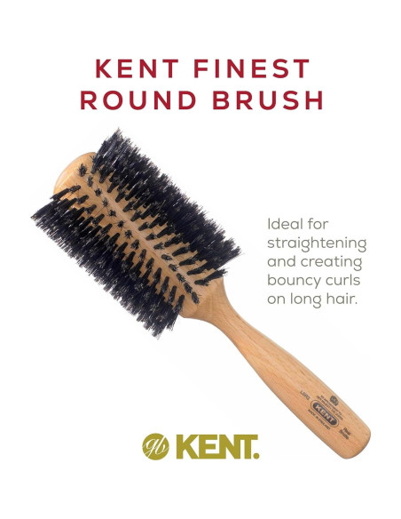 Cepillo Redondo Kent LBR3 de Madera de Haya para Cabello Largo Cepillo Redondo Kent LBR3 de Madera de Haya para Cabello Largo