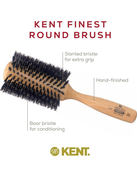 Cepillo Redondo Kent LBR3 de Madera de Haya para Cabello Largo Cepillo Redondo Kent LBR3 de Madera de Haya para Cabello Largo