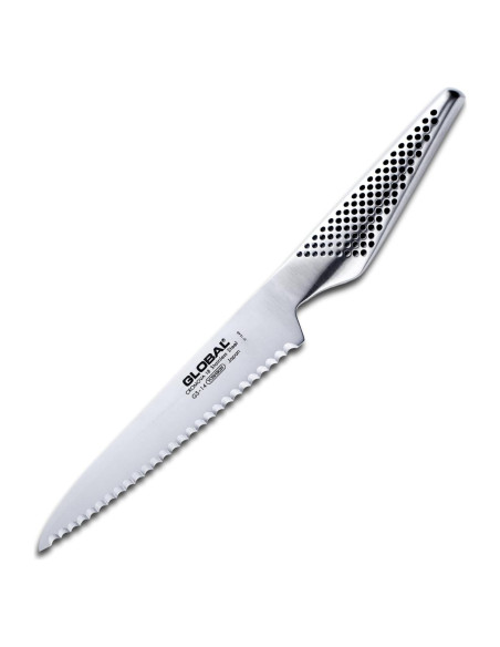 Cuchillo de Utilidad Serrado Global GS-14 15.24 cm Acero Inoxidable Cuchillo de Utilidad Serrado Global GS-14 15.24 cm Acero Inoxidable