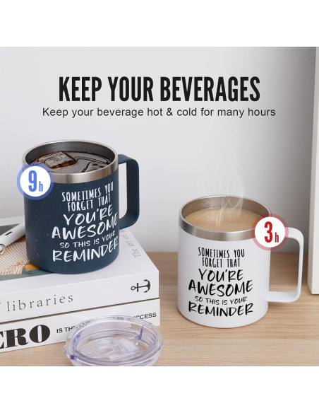 Taza de Café Aislada NOWWISH 414ml Azul Marino - Regalo Inspirador Taza de Café Aislada NOWWISH 414ml Azul Marino - Regalo Inspirador