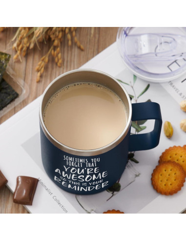 Taza de Café Aislada NOWWISH 414ml Azul Marino - Regalo Inspirador