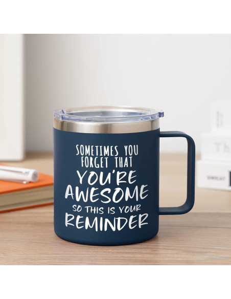 Taza de Café Aislada NOWWISH 414ml Azul Marino - Regalo Inspirador Taza de Café Aislada NOWWISH 414ml Azul Marino - Regalo Inspirador