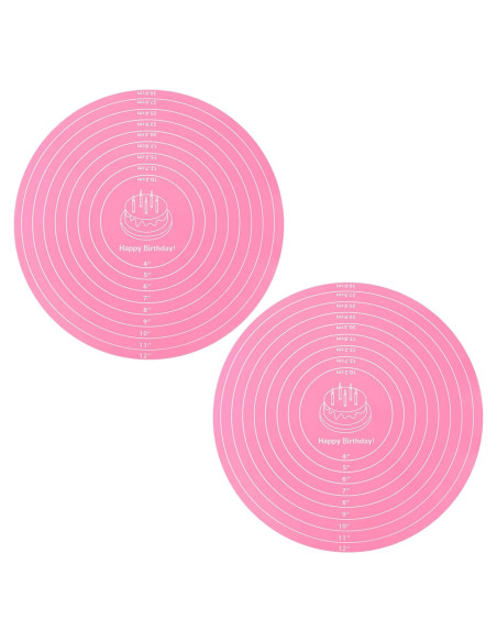 2 Tapetes de Silicona Rosa 30 cm para Hornear Pasteles SynHHergyx 2 Tapetes de Silicona Rosa 30 cm para Hornear Pasteles SynHHergyx