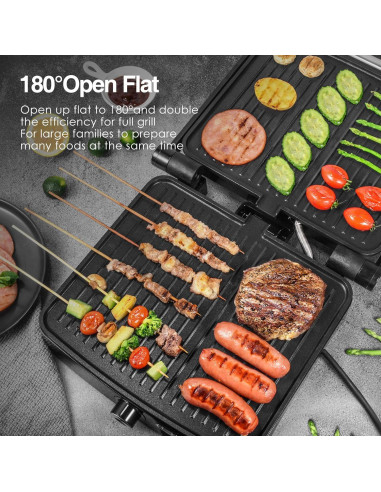 Prensa Panini Grill OSTBA 1200W 4 Rebanadas Acero Inoxidable
