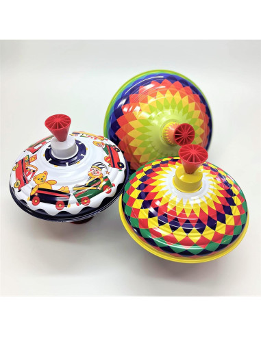 Trompo Clásico Coral KsmToys 23 cm con Zumbido Multicolor