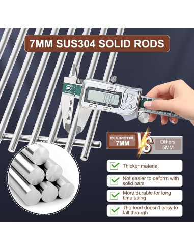 Rejillas de Acero Inoxidable 304 QuliMetal para Parrillas Weber Spirit 200