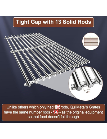 Rejillas de Acero Inoxidable 304 QuliMetal para Parrillas Weber Spirit 200 Rejillas de Acero Inoxidable 304 QuliMetal para Parrillas Weber Spirit 200