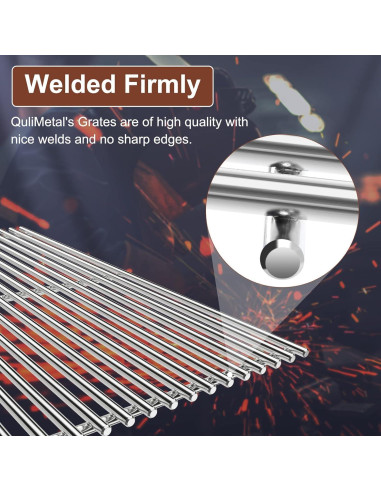 Rejillas de Acero Inoxidable 304 QuliMetal para Parrillas Weber Spirit 200