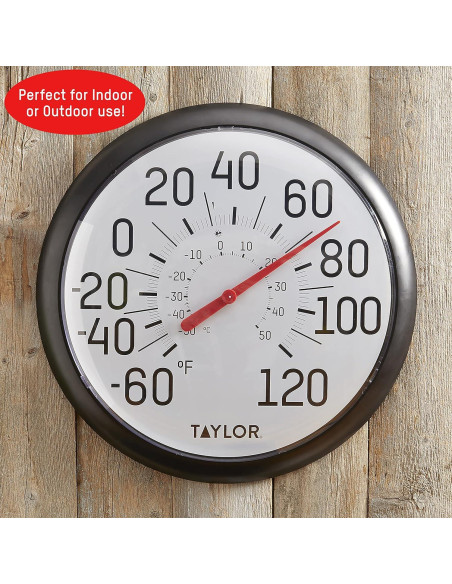 Termómetro de Pared Taylor Grande y Audaz 33.66 cm Negro Termómetro de Pared Taylor Grande y Audaz 33.66 cm Negro