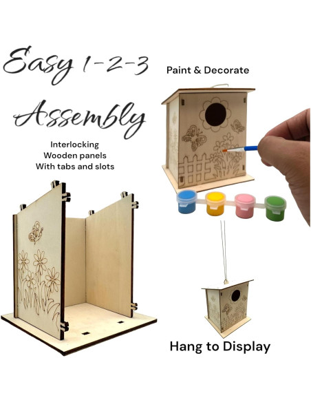 Kit de Manualidades Oojami: 12 Casas para Aves de Madera DIY Kit de Manualidades Oojami: 12 Casas para Aves de Madera DIY