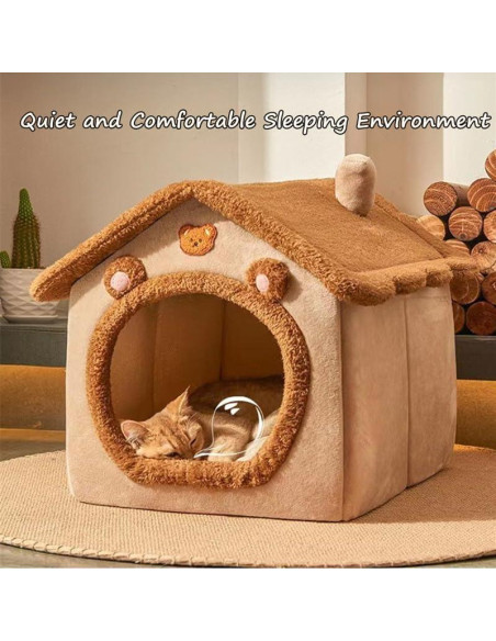 Cueva para Gatos Sothuba Madera Marrón 45.7x37.1x39.9 cm Cueva para Gatos Sothuba Madera Marrón 45.7x37.1x39.9 cm