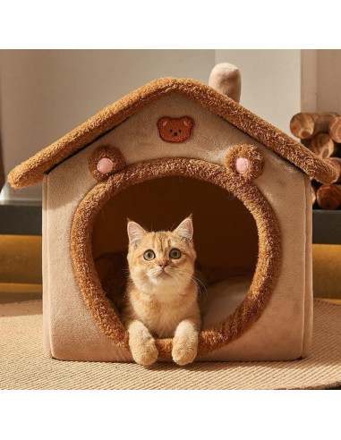 Cueva para Gatos Sothuba Madera Marrón 45.7x37.1x39.9 cm
