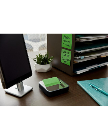 Dispensador de Notas Post-it 3M con Notas Super Sticky Aqua 7.6cm