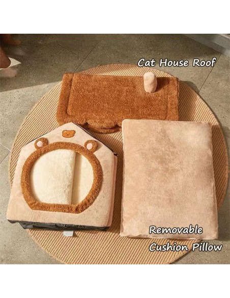 Cueva para Gatos Sothuba Madera Marrón 45.7x37.1x39.9 cm Cueva para Gatos Sothuba Madera Marrón 45.7x37.1x39.9 cm