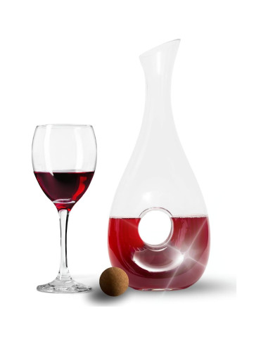 Decantador de Vino Maypes 1500ml Cristal Sin Plomo con Tapa