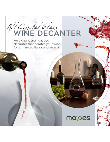 Decantador de Vino Maypes 1500ml Cristal Sin Plomo con Tapa Decantador de Vino Maypes 1500ml Cristal Sin Plomo con Tapa
