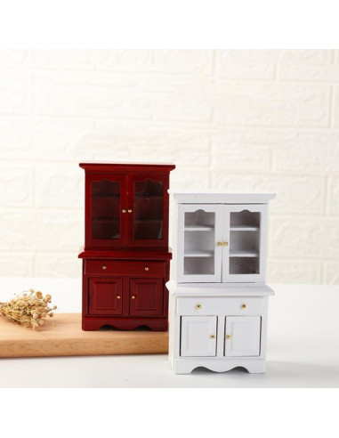 Estantería Miniatura de Madera NUOBESTY 1:12 para Casa de Muñecas