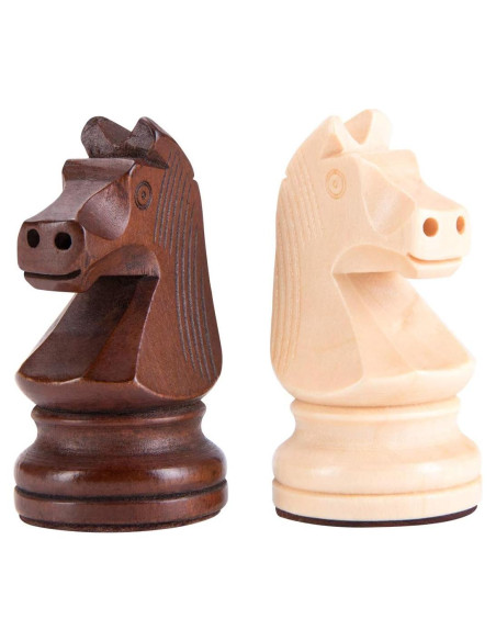 Piezas de Ajedrez de Madera AMEROUS - Rey 9.53 cm, 2 Reinas Extra Piezas de Ajedrez de Madera AMEROUS - Rey 9.53 cm, 2 Reinas Extra