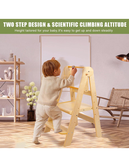 Torre de Aprendizaje Plegable sxvbdway Beige para Niños 12-72 Meses Torre de Aprendizaje Plegable sxvbdway Beige para Niños 12-72 Meses