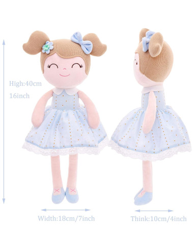 Muñeca de Peluche Gloveleya Azul Claro 40 cm con Caja de Regalo