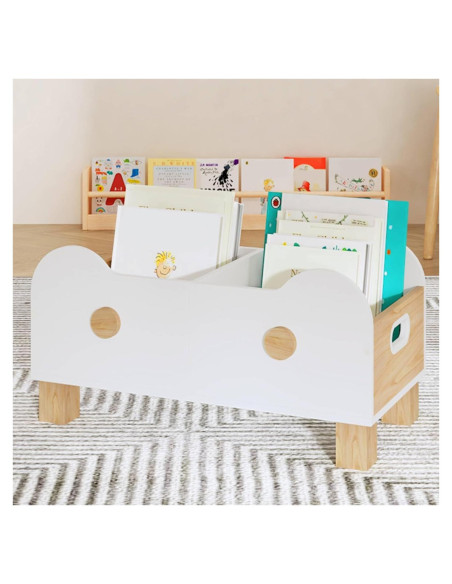Estantería para Niños HOOBRO Carrito de Libros 33 cm Blanco Natural Estantería para Niños HOOBRO Carrito de Libros 33 cm Blanco Natural