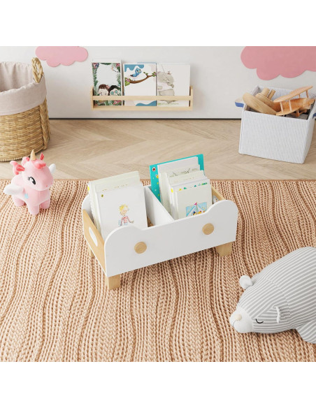 Estantería para Niños HOOBRO Carrito de Libros 33 cm Blanco Natural Estantería para Niños HOOBRO Carrito de Libros 33 cm Blanco Natural