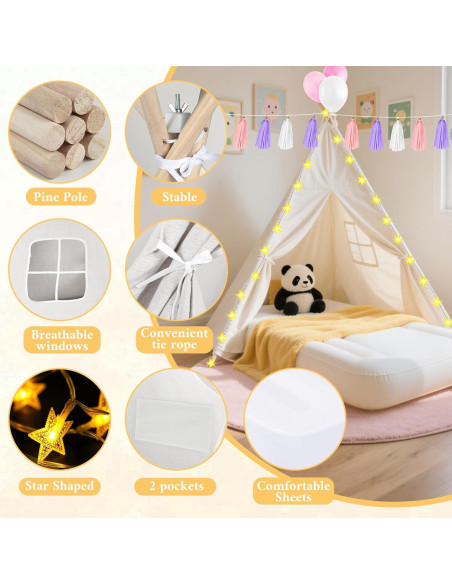 Tienda Teepee PLULON 4 Piezas para Niños con Colchón Inflable Tienda Teepee PLULON 4 Piezas para Niños con Colchón Inflable