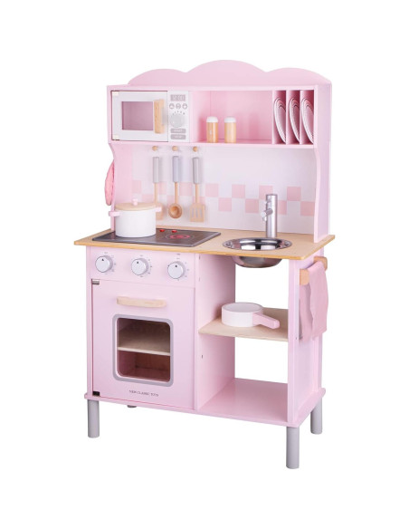 Cocina de Juguete de Madera New Classic Toys Rosa 59.94x29.97cm Cocina de Juguete de Madera New Classic Toys Rosa 59.94x29.97cm