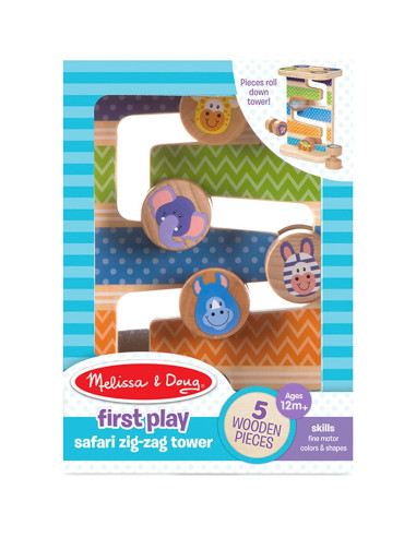 Torre de Madera Safari Zig-Zag Melissa & Doug con 4 Piezas
