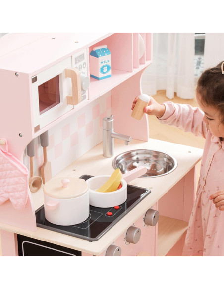 Cocina de Juguete de Madera New Classic Toys Rosa 59.94x29.97cm Cocina de Juguete de Madera New Classic Toys Rosa 59.94x29.97cm