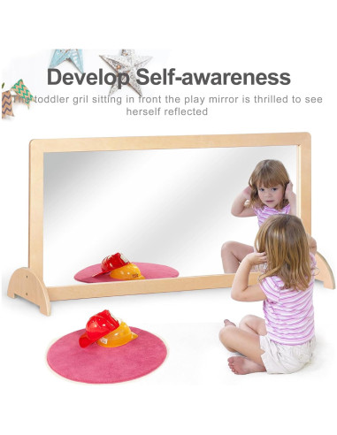 Espejo Montessori KRAND con Barra de Seguridad 115.8x57.9cm