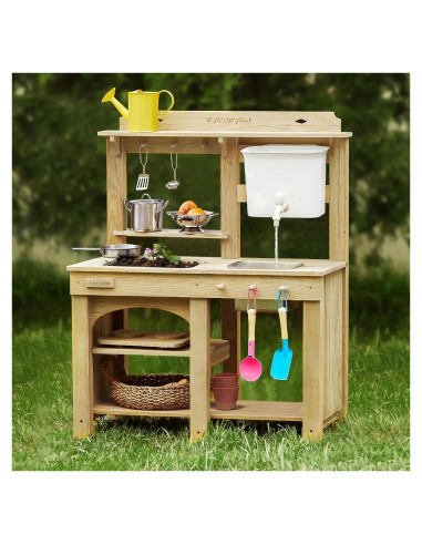 Cocina de barro al aire libre Tiny Land para niños con agua