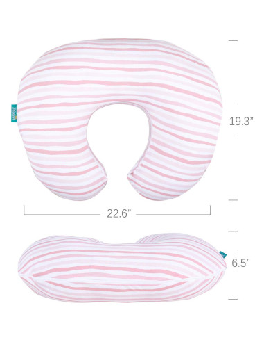 Funda de Almohada de Lactancia Biloban 2 Unidades Algodón Jersey Rosa y Gris