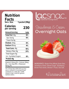 Avena Nocturna Lacsnac Fresas y Crema 6 Paquetes 346g 2