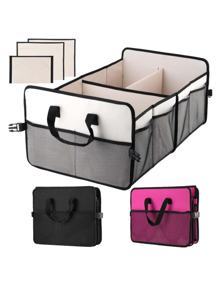 Organizador de Maletero de Coche ZMNKLRY 72L Plegable Beige Organizador de Maletero de Coche ZMNKLRY 72L Plegable Beige