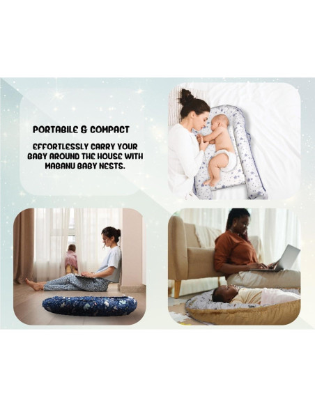 Cojín para Bebés Mabanu Azul Pastel - Nido Portátil Seguro Cojín para Bebés Mabanu Azul Pastel - Nido Portátil Seguro